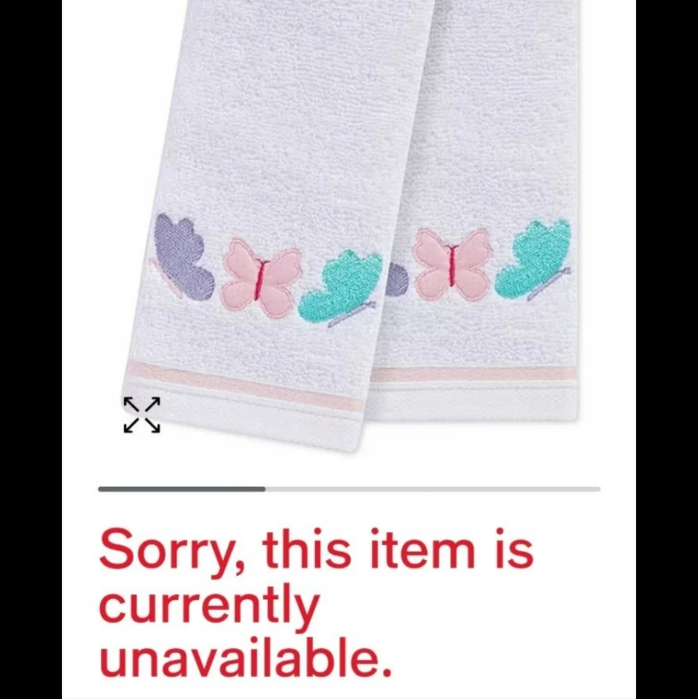 Martha Stewart Collection Spring Butterfly Hand Towels Set of 2 BNWT RETIRED